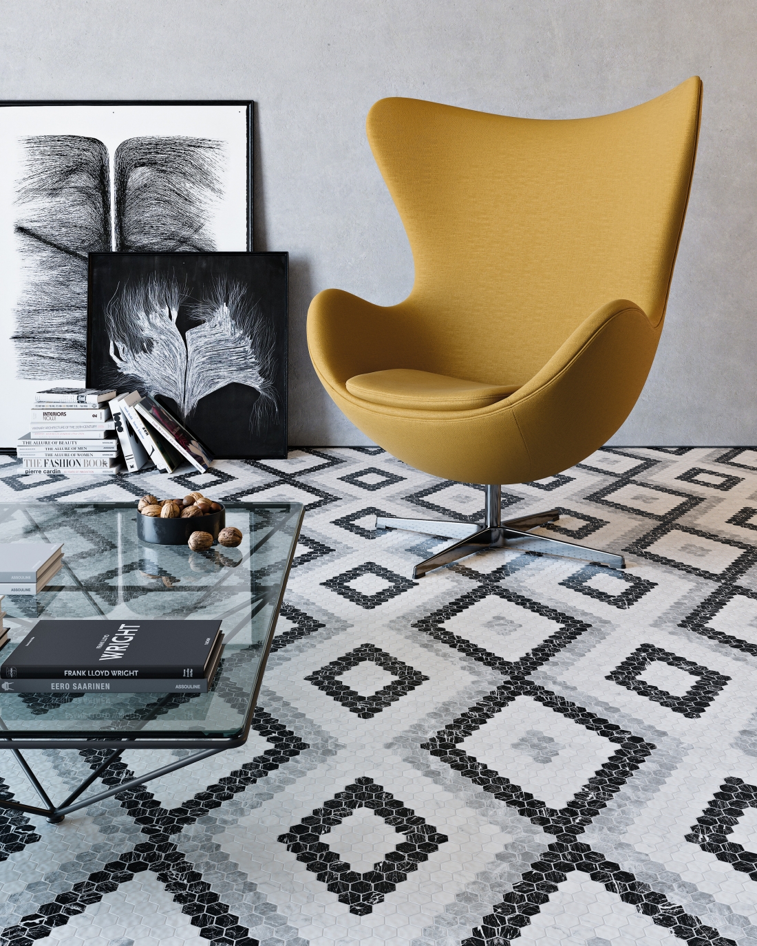 Tile of Spain Trends - Monochrome Mix - Hex pattern 11 by Onix