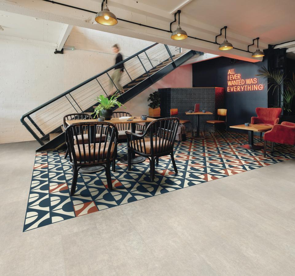 Karndean Commercial launches Knight Tile Curio: Geometric flooring infused with colour, creativity and joy.