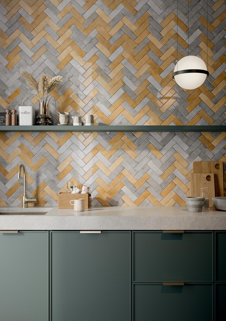 Grestec's Osta collection of ceramic tiles inspired by watercolour effects.