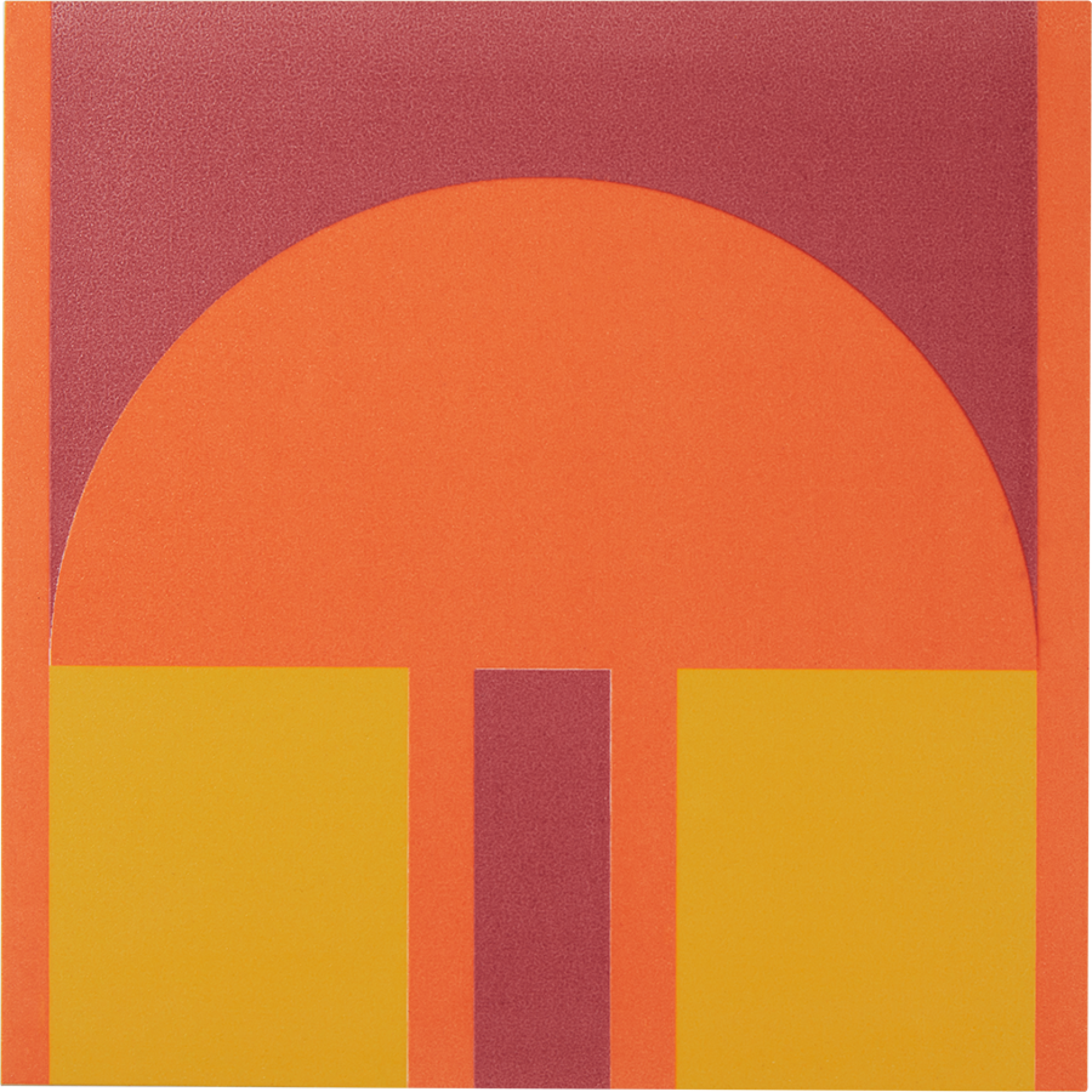 Vibrant geometric tile design featuring bold orange, yellow, and purple colors, part of Yinka Ilori's collection at Clerkenwell Design Week.