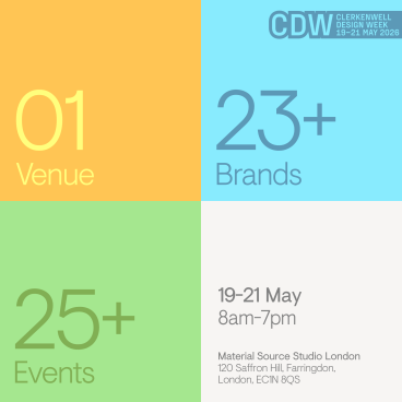 Material Source Studio is a brand new exhibition venue for Clerkenwell Design Week 2026. 