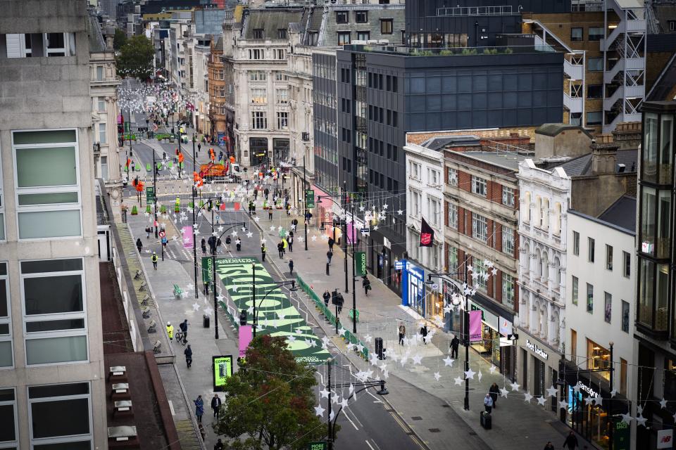 First phase of Oxford Street pedestrianisation unveiled by East and Oxford Street Development Corporation.