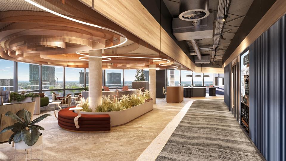 Modern office interior featuring innovative design elements by Incognito, showcasing a spacious layout with natural lighting.