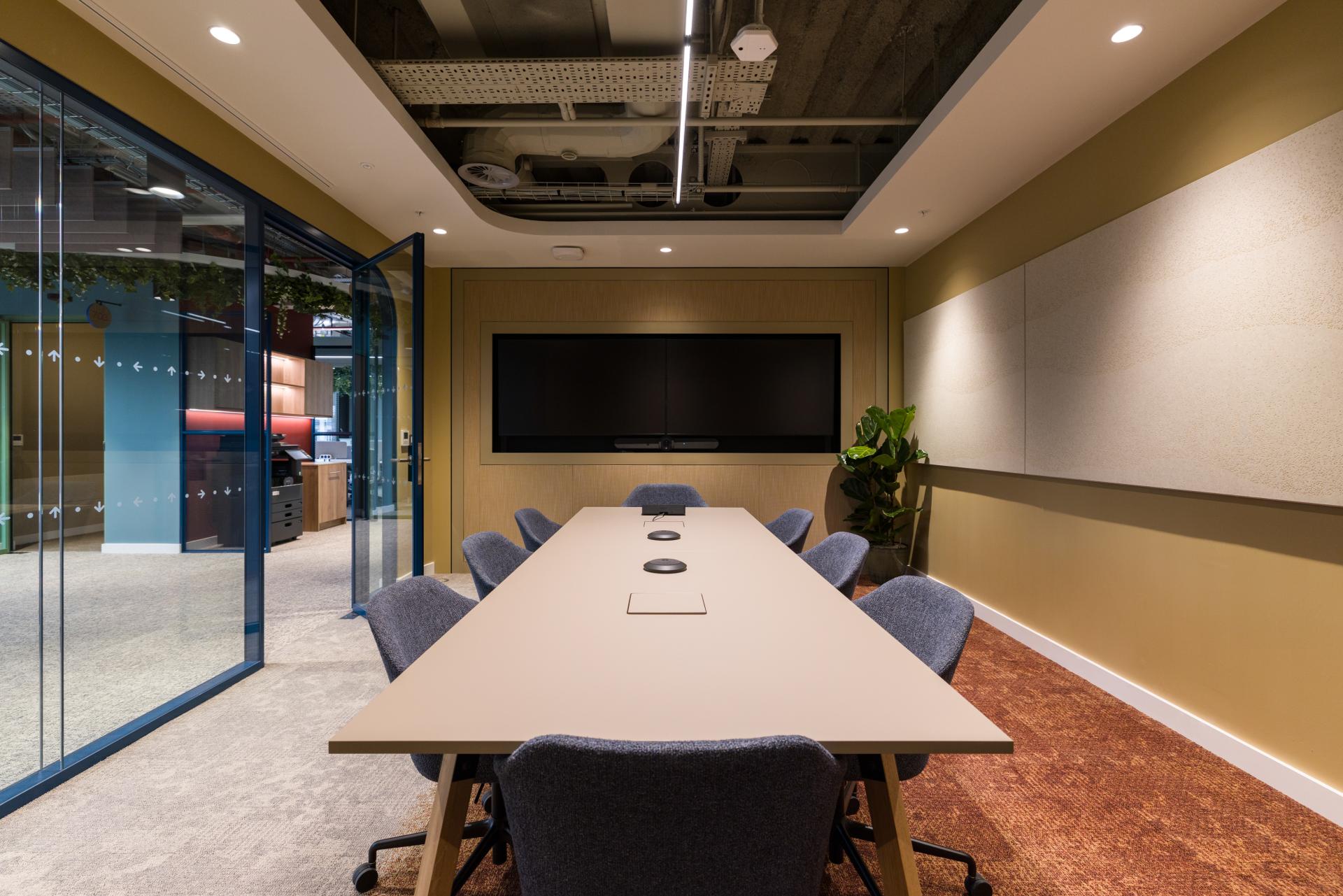 SpaceInvader's workplace scheme for Virgin Media O2 balances vibrancy with variety to support congregation and calm.