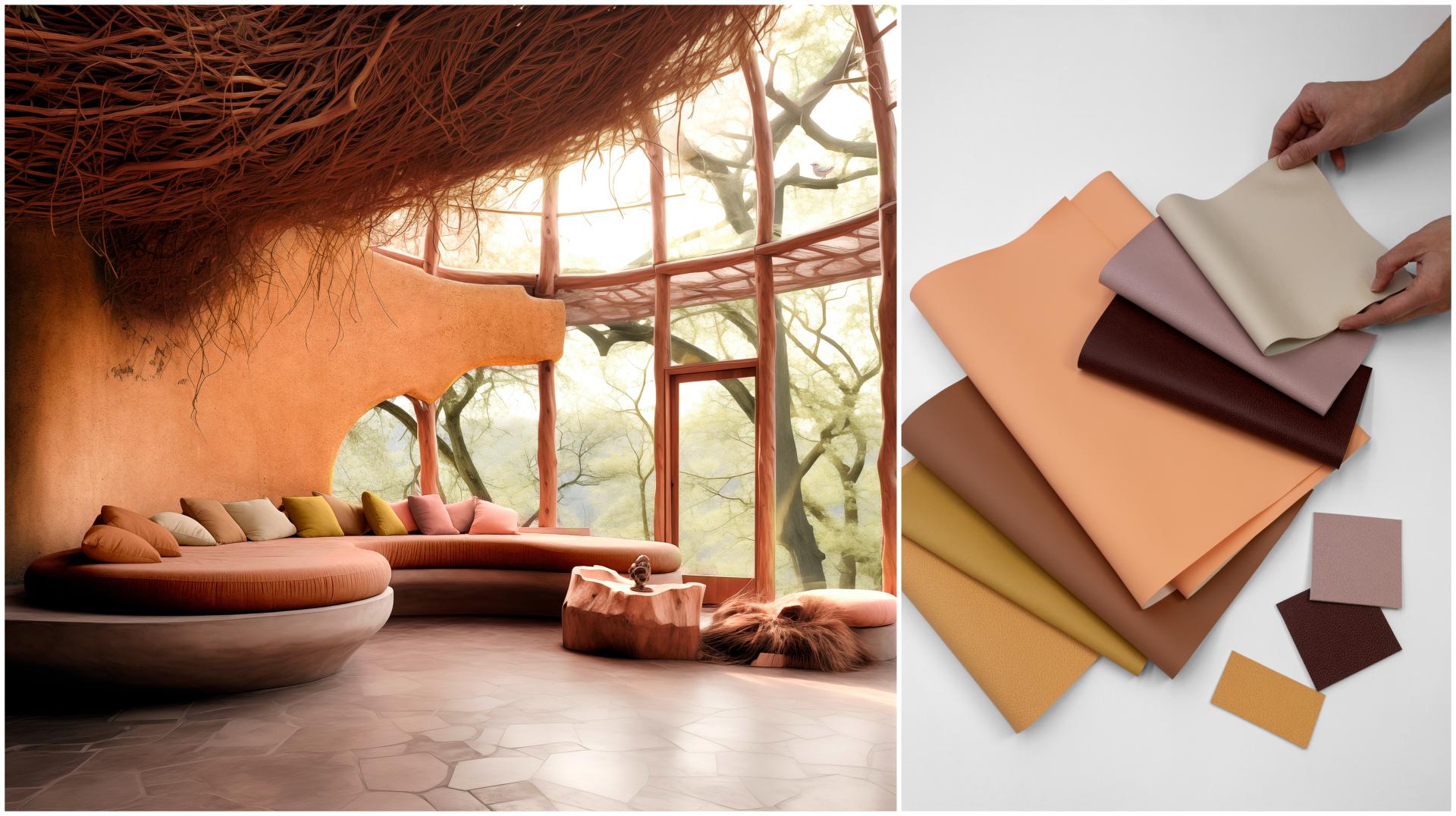 Cozy interior featuring Ultrafabrics' Sanctuary Palette, showcasing serene colors and natural-inspired design elements for a wellbeing refuge.