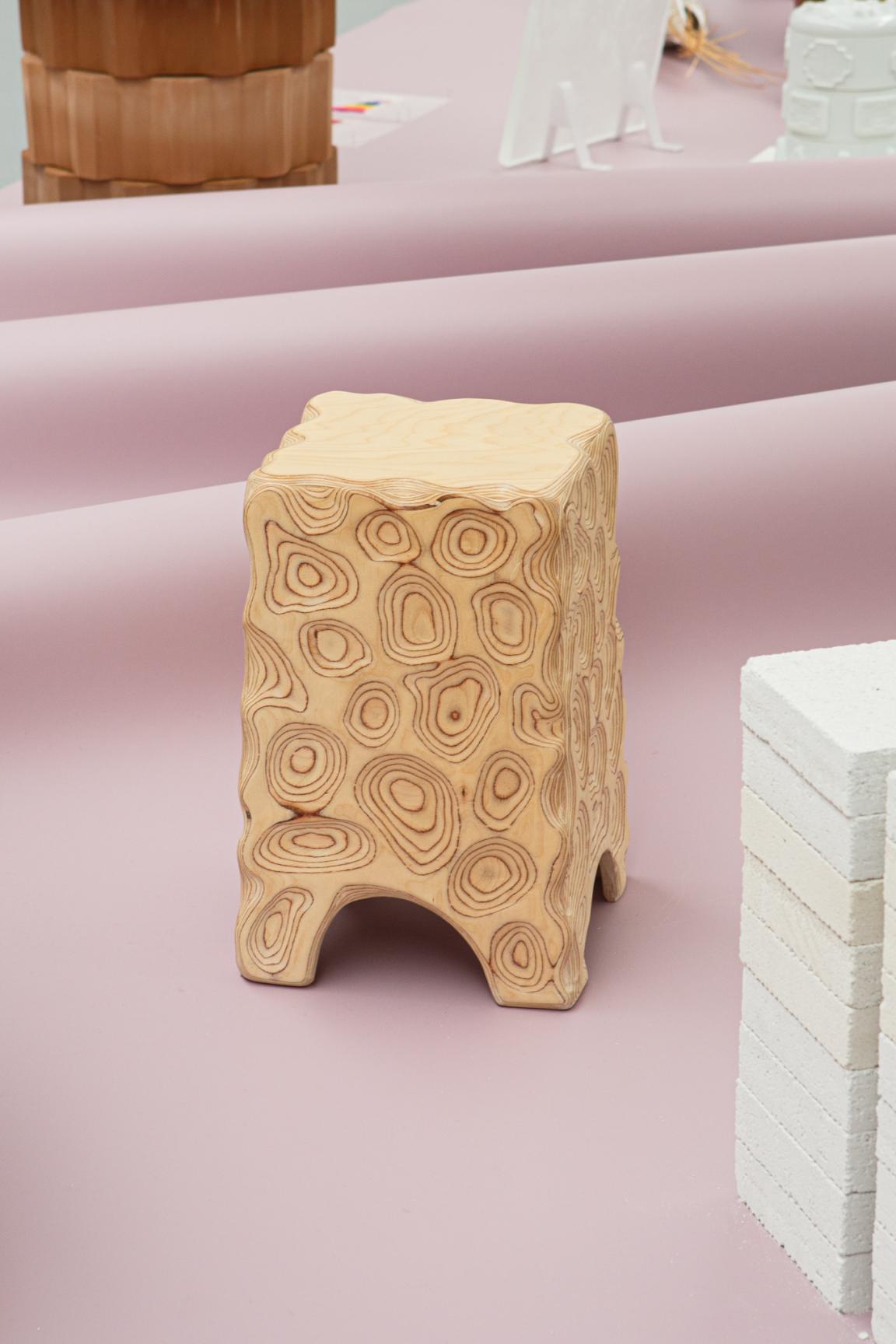 Craft in colour: Forbo’s Furniture Linoleum in Soft Lilac frames HOW&WOW at Dutch Design Week 2025.