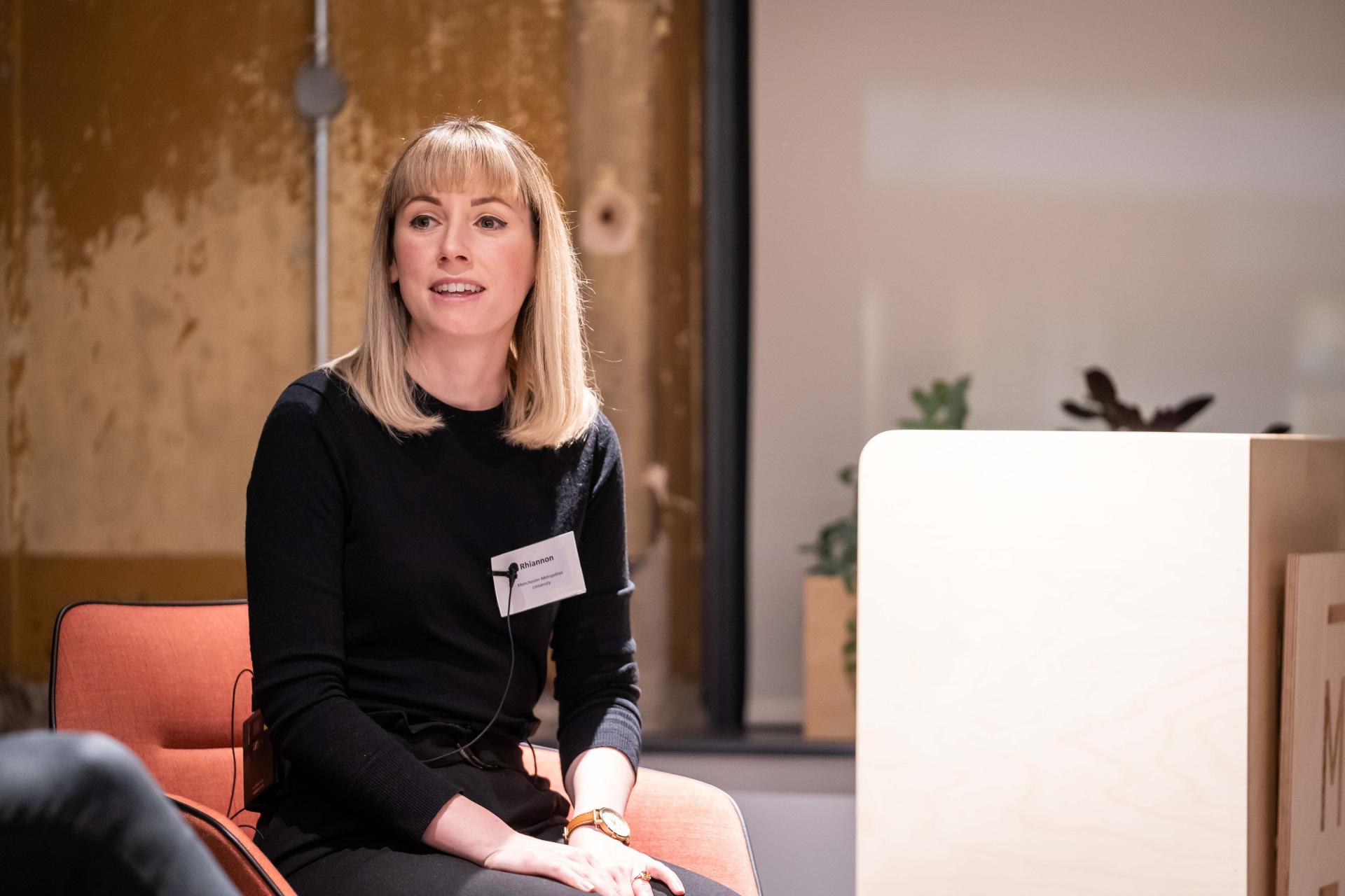 Speaker at Material Source Studio seminar discussing sustainability and individual empowerment in design.