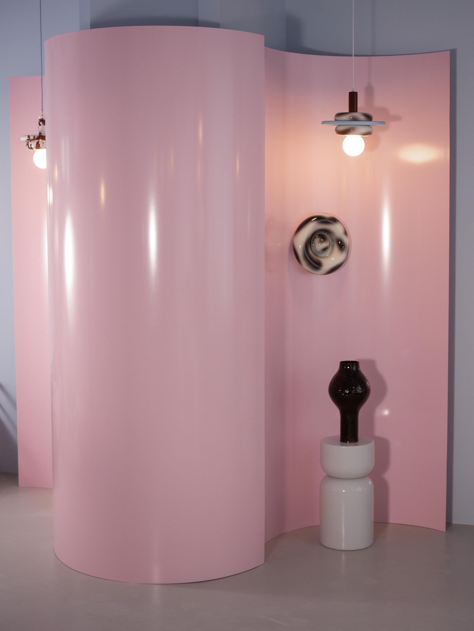 Candy colour and curves for Nodi ceramics studio & workshop by Franz Brannaschk.