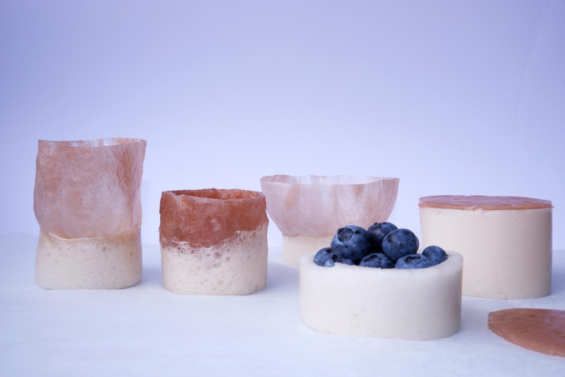 Innovative biodegradable containers made from natural materials featured at Surface Design Show 2020 in London.