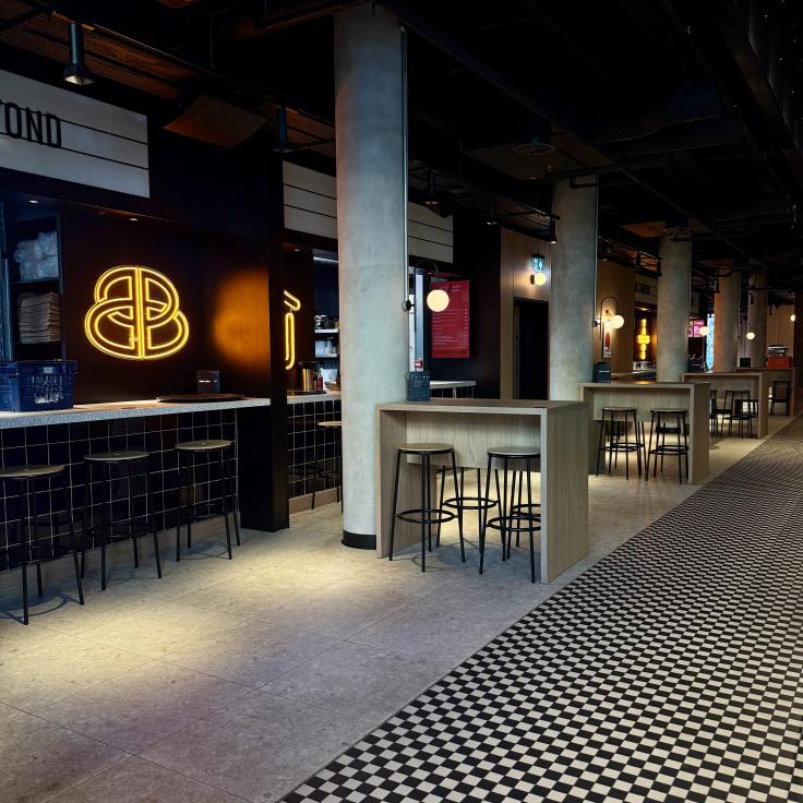 Vibrant tiles by Waxman Architectural feature at Vita Group's House of Social. 