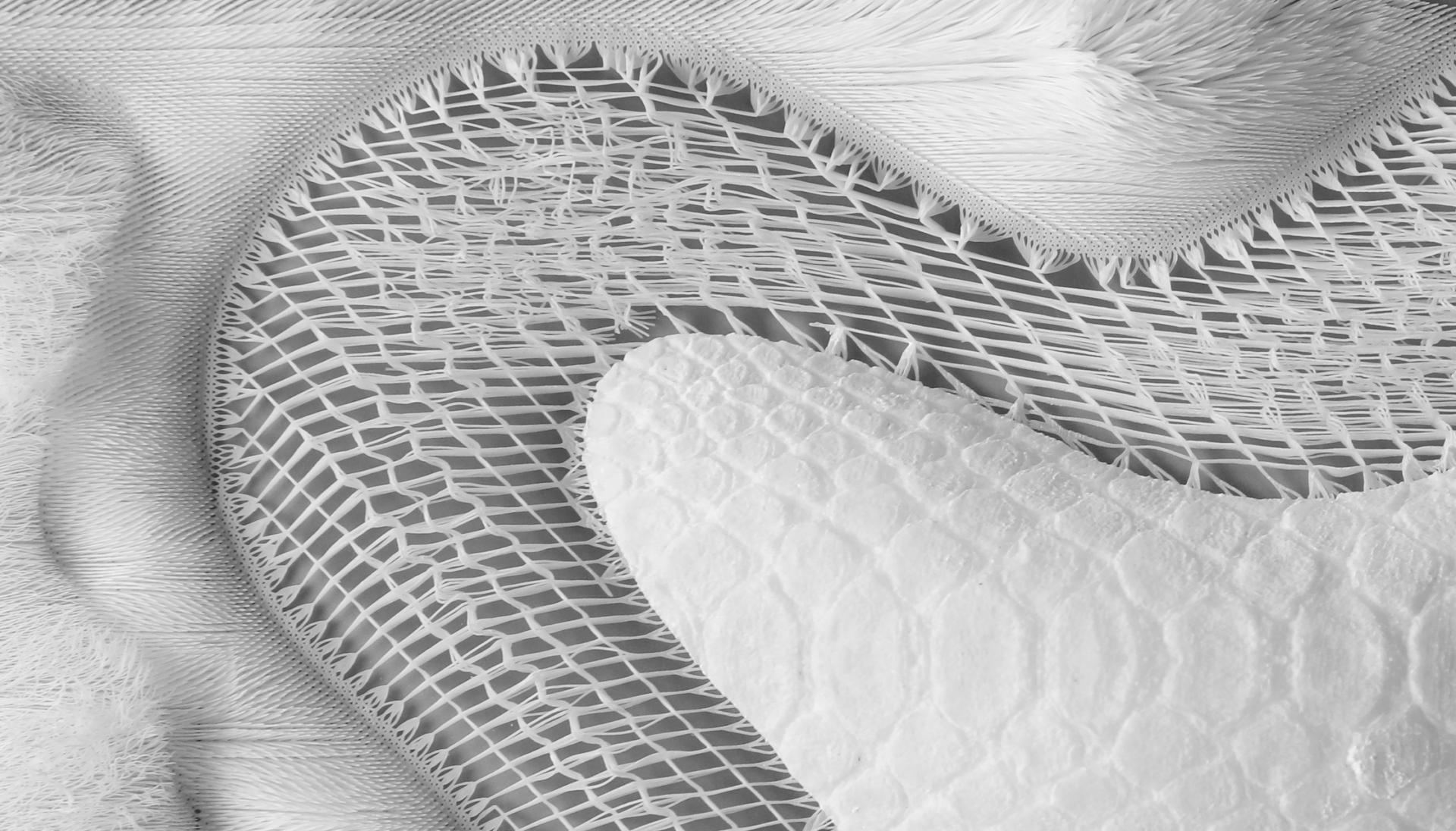 Textured materials showcasing innovative design for future applications in sustainability and advanced manufacturing by OPT Industries.