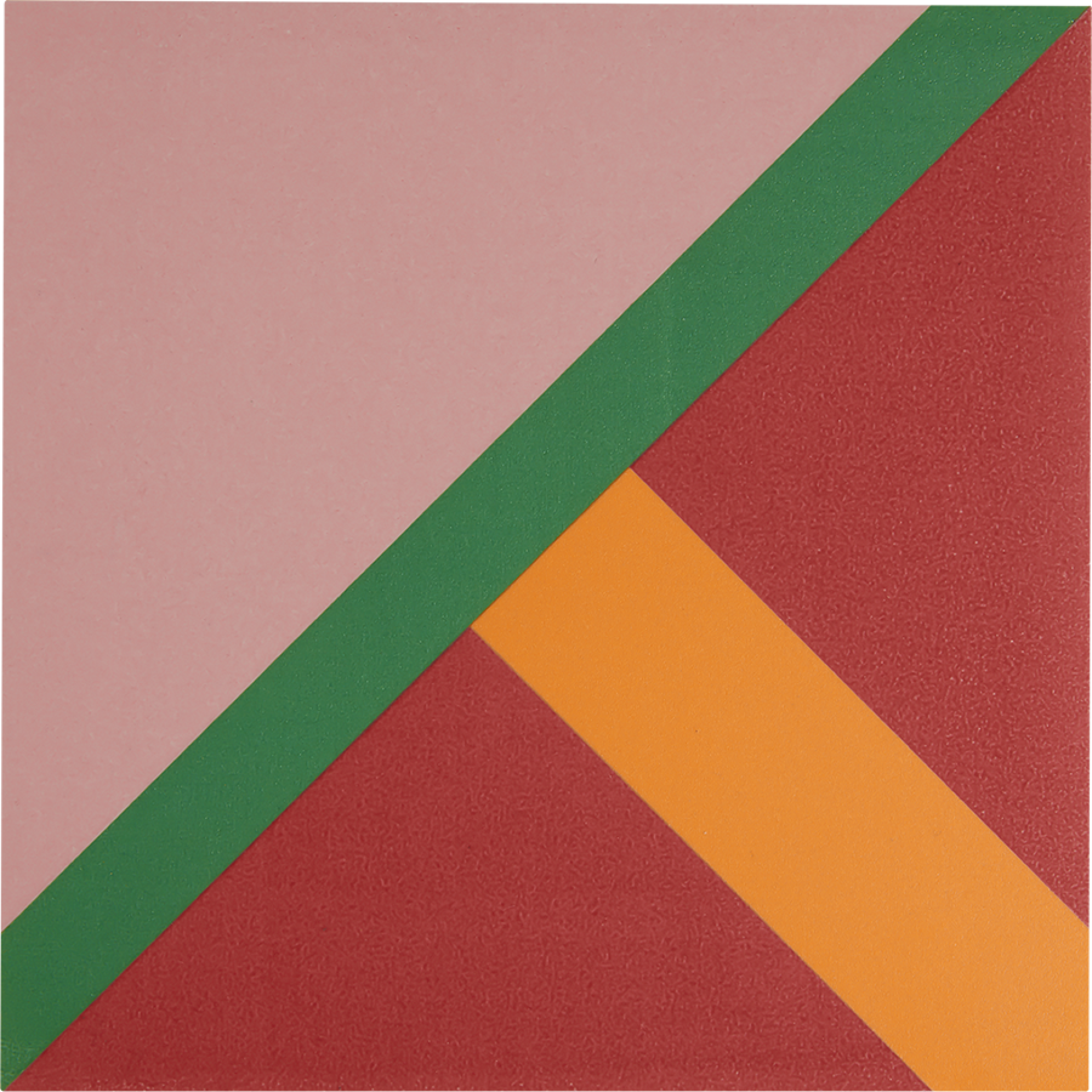 Colorful technicolour tile design featuring geometric shapes in pink, green, red, and orange, showcased at Clerkenwell Design Week.