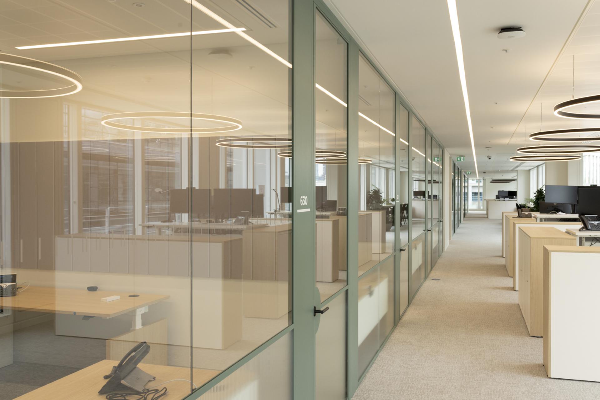 Bespoke door designs and high-end office partitions by Radii for Goodwin Procter.