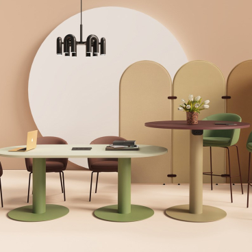 Modern seating and tables from sixteen3's Betto range, featuring stylish designs and earthy colors, in a contemporary setting.