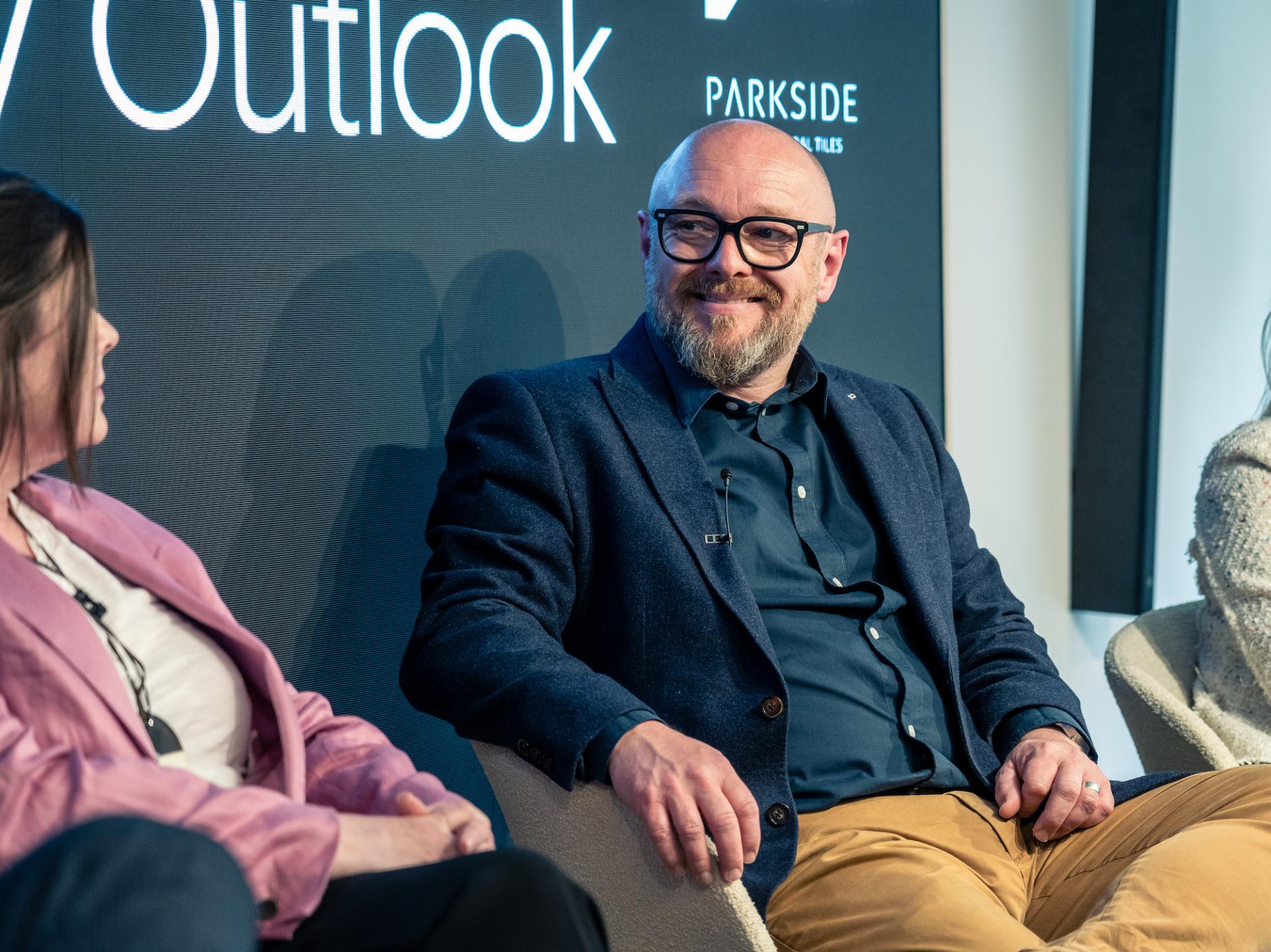 Panel discussion at Glasgow Property Outlook event, featuring experts sharing insights on the city's property market trends.