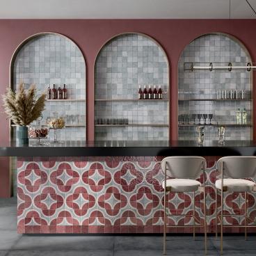 Grestec's Osta collection of ceramic tiles inspired by watercolour effects.