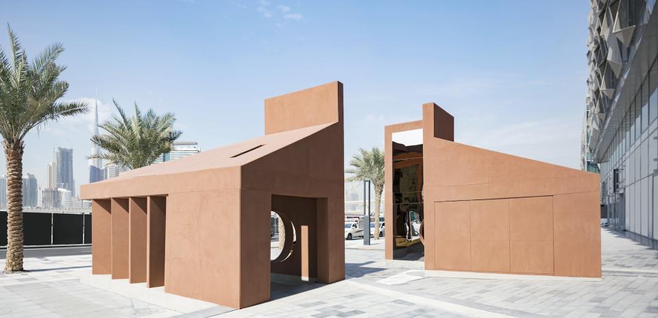 Innovative architectural installation by Anarchitect at Dubai Design Week, showcasing a harmonious relationship with natural light.