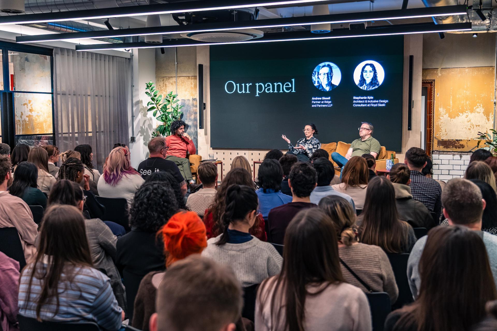 Audience watching panellists discuss EDI