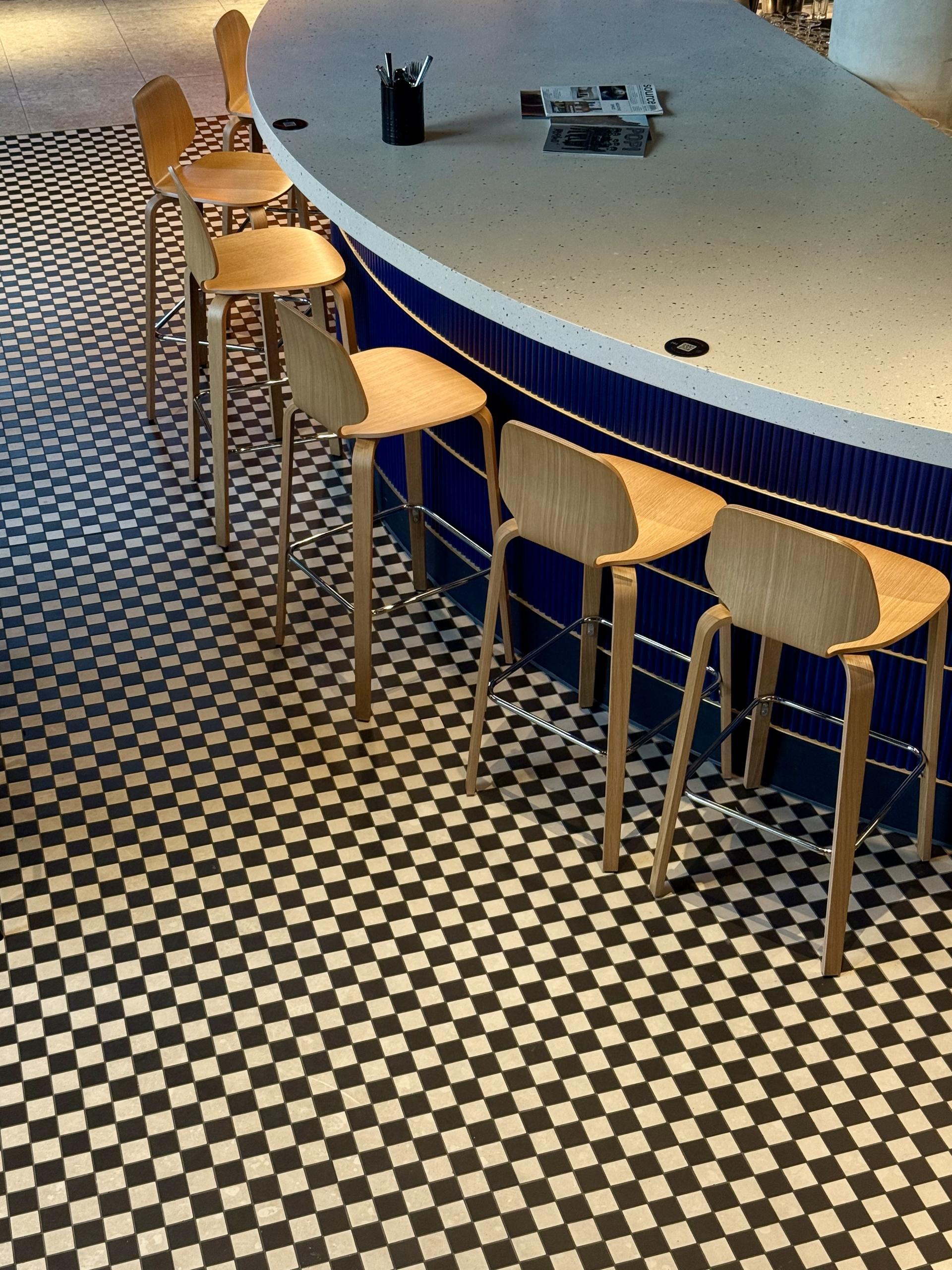 Vibrant tiles by Waxman Architectural feature at Vita Group's House of Social. 