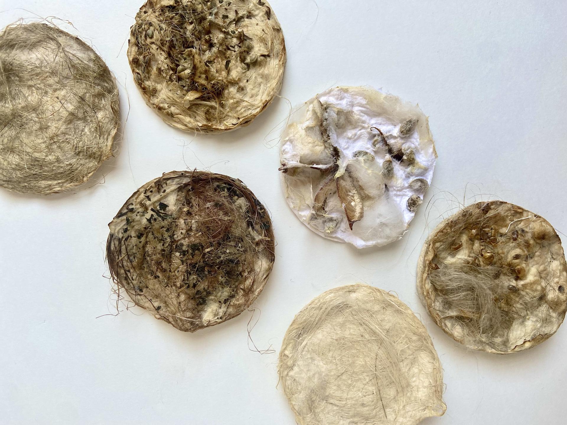 Natural textiles showcasing various fibers and materials used in innovative design at New Designers 2024.