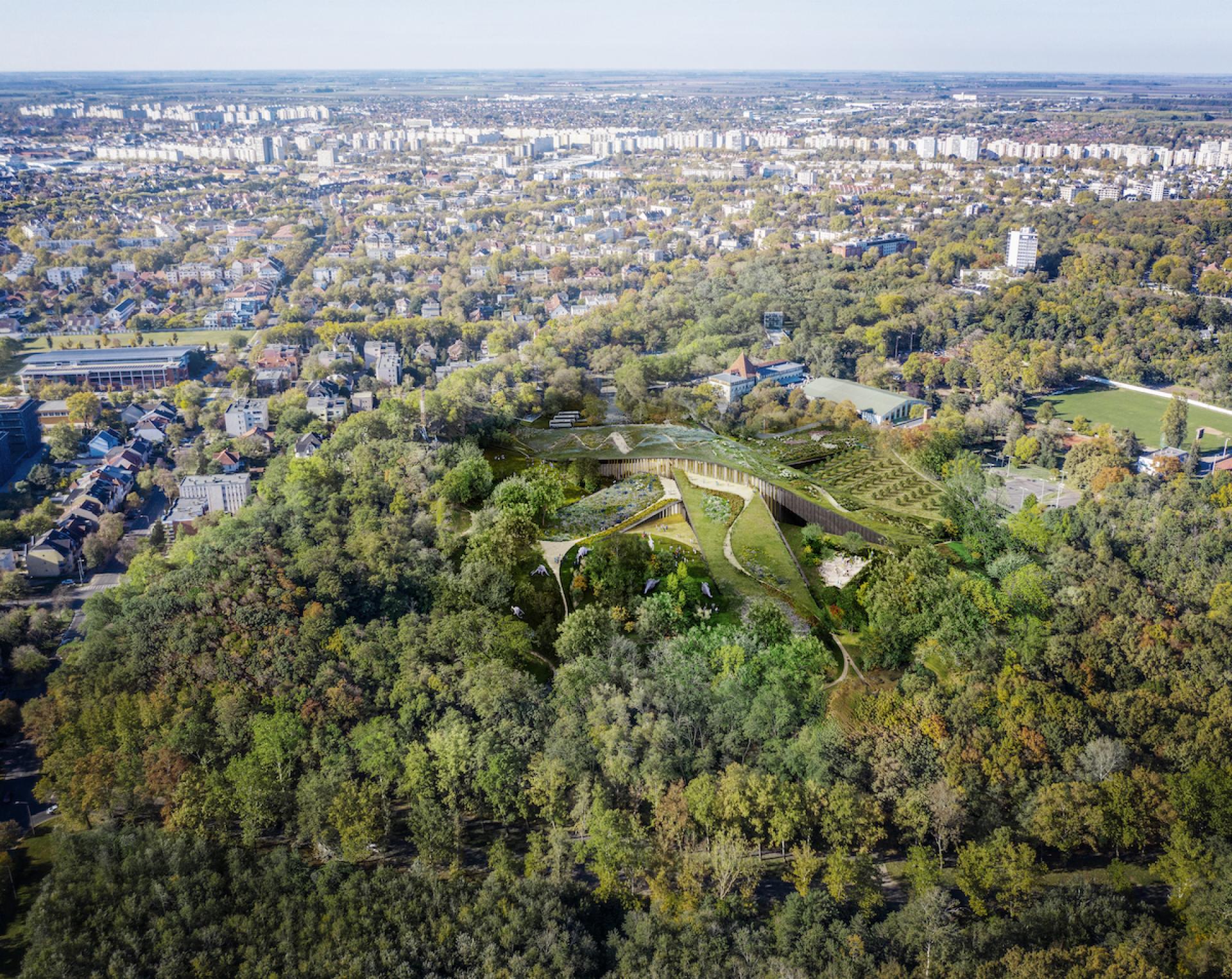 CGI image of a new building proposed for Hungary