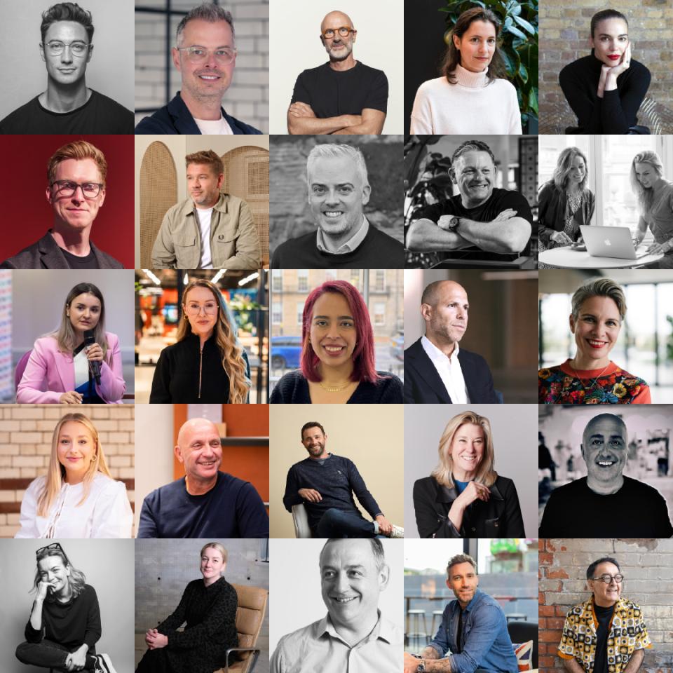 Diverse group of industry leaders in architecture and design, showcasing expertise and innovative ideas for 2025.