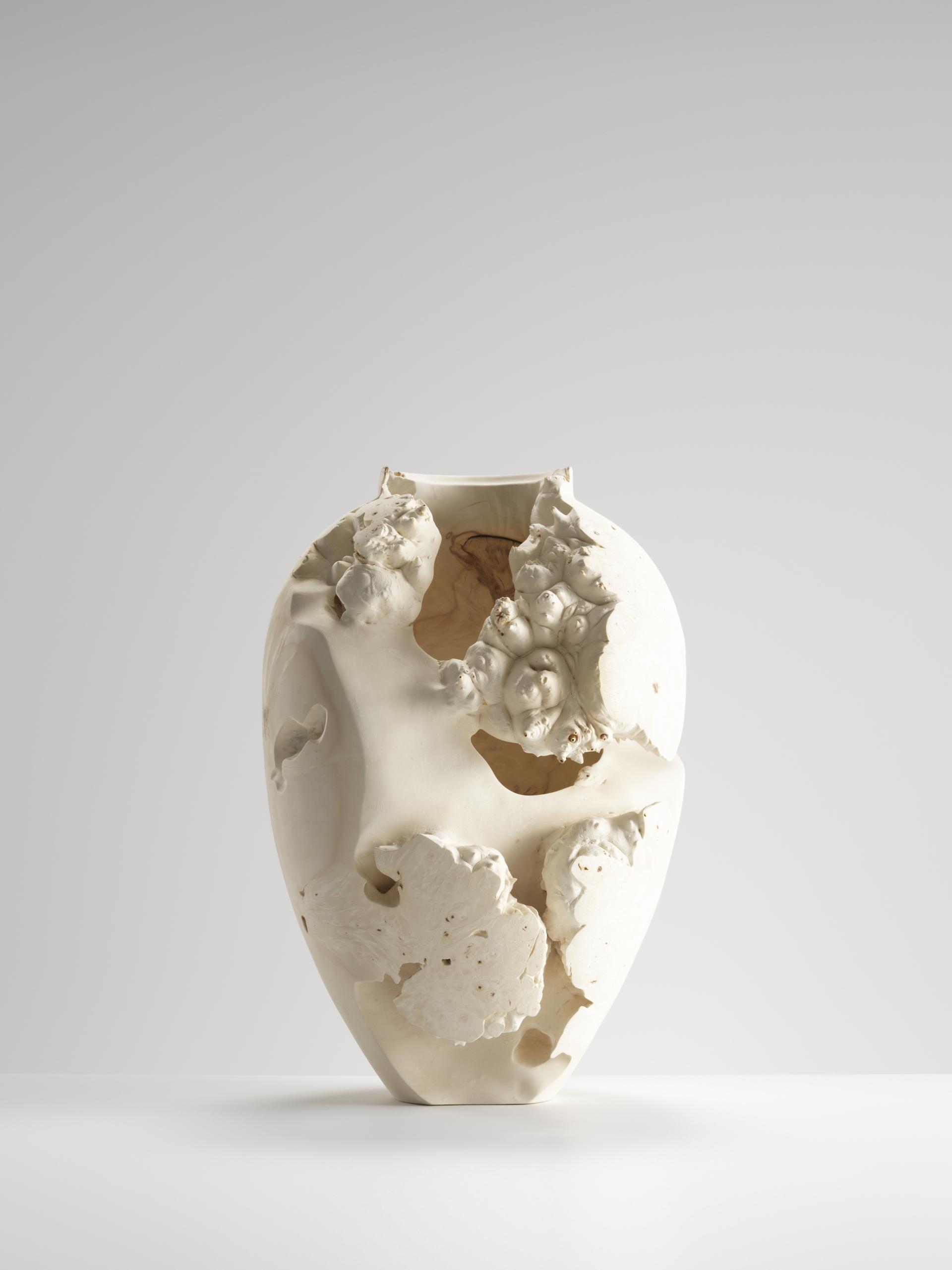 Unique sculptural vase featuring organic textures, showcased as part of Cockpit Arts’ Summer Festival collection.