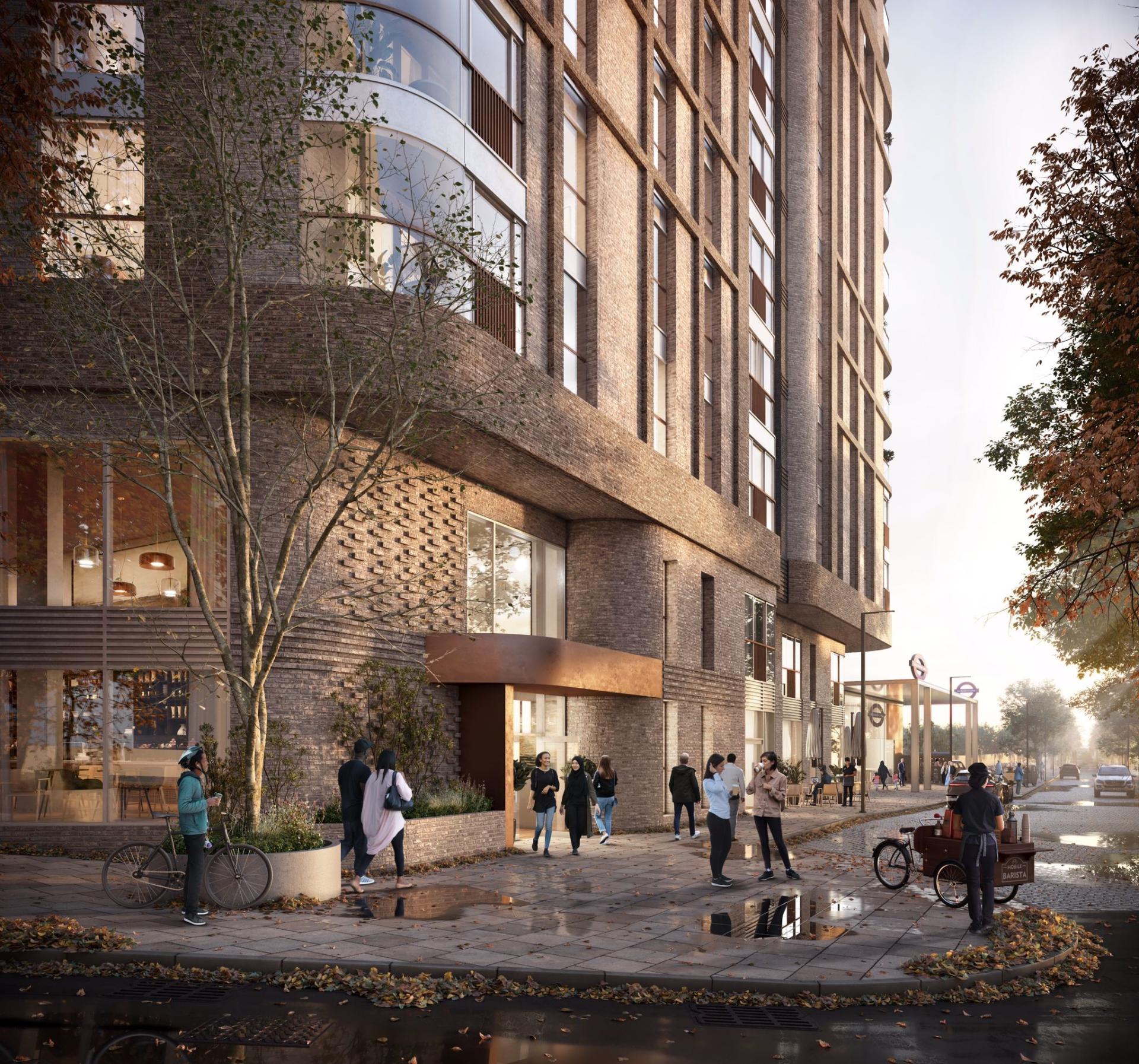 Modern architectural design of the Marion Room building by DMWR Architects, showcasing urban life and innovative spaces.