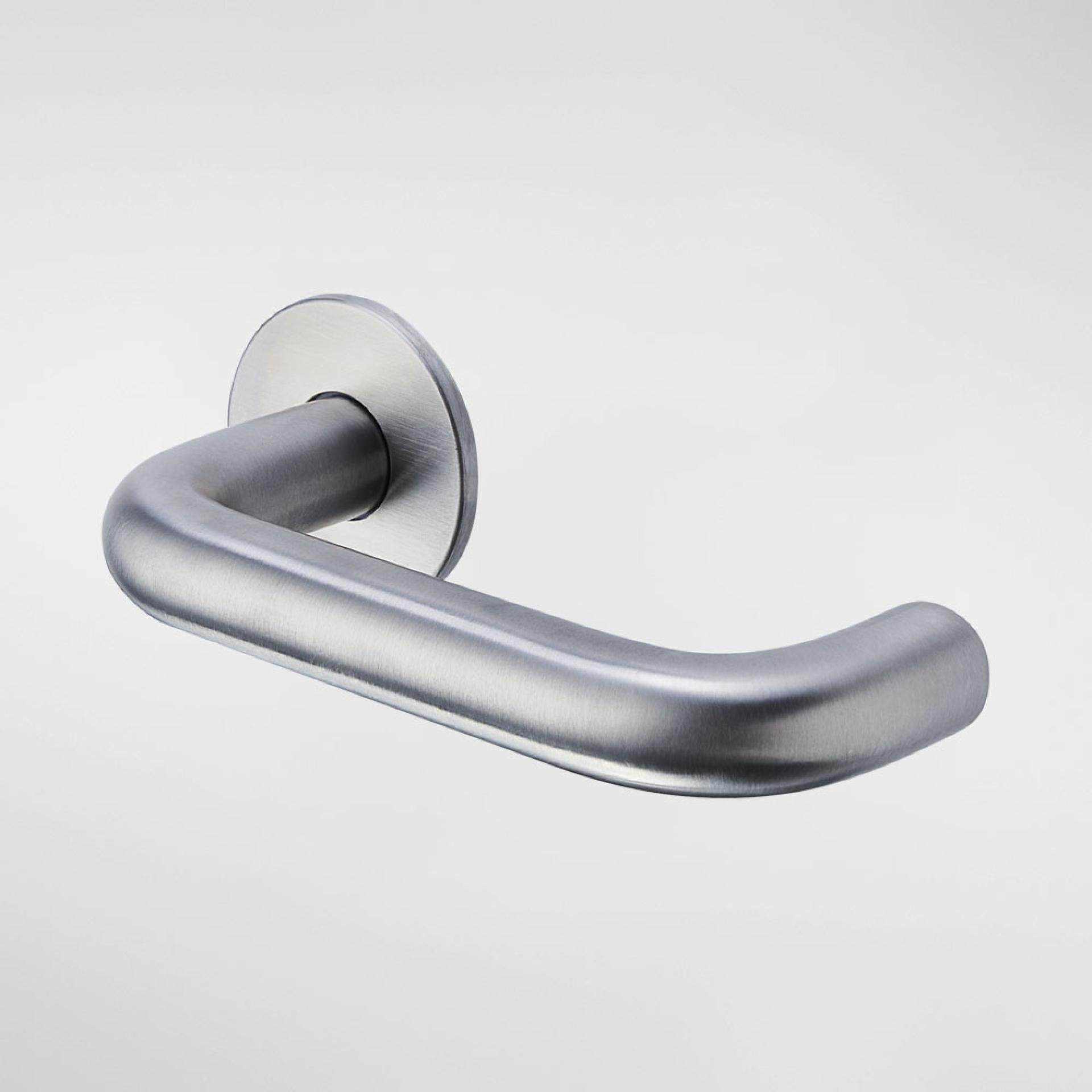 Stylish stainless steel door handle from Allgood’s Modric range, showcasing elegant simplicity and ergonomic design.