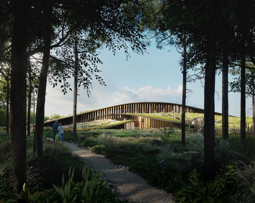 CGI image of a new building proposed for Hungary