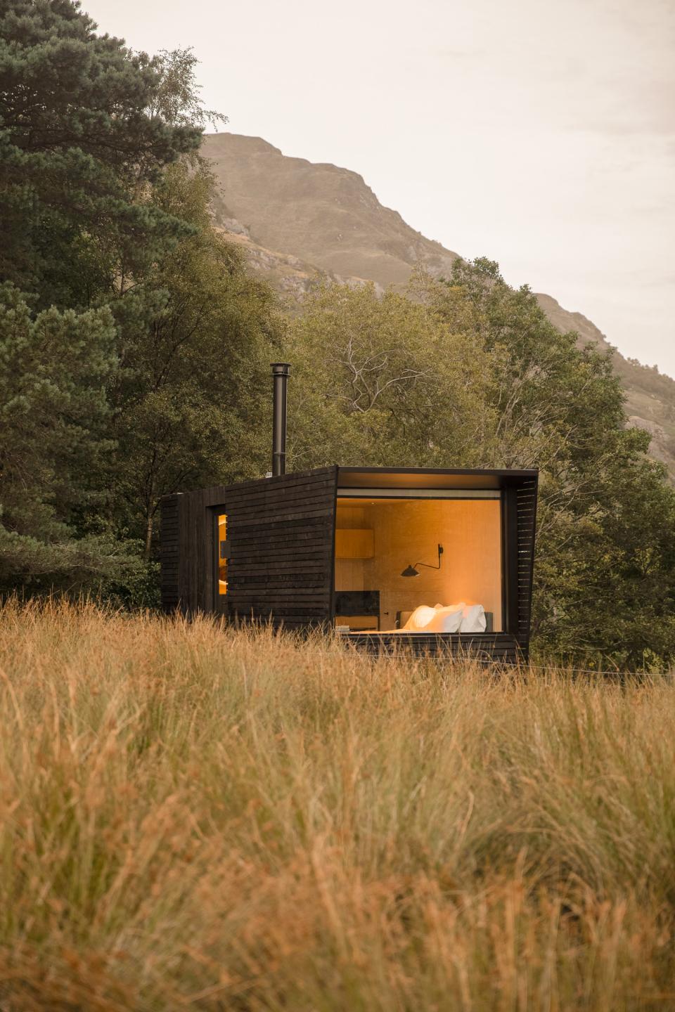 Corr Cabins crafts retreats reflective of Scotland's raw materials and rural landscape.