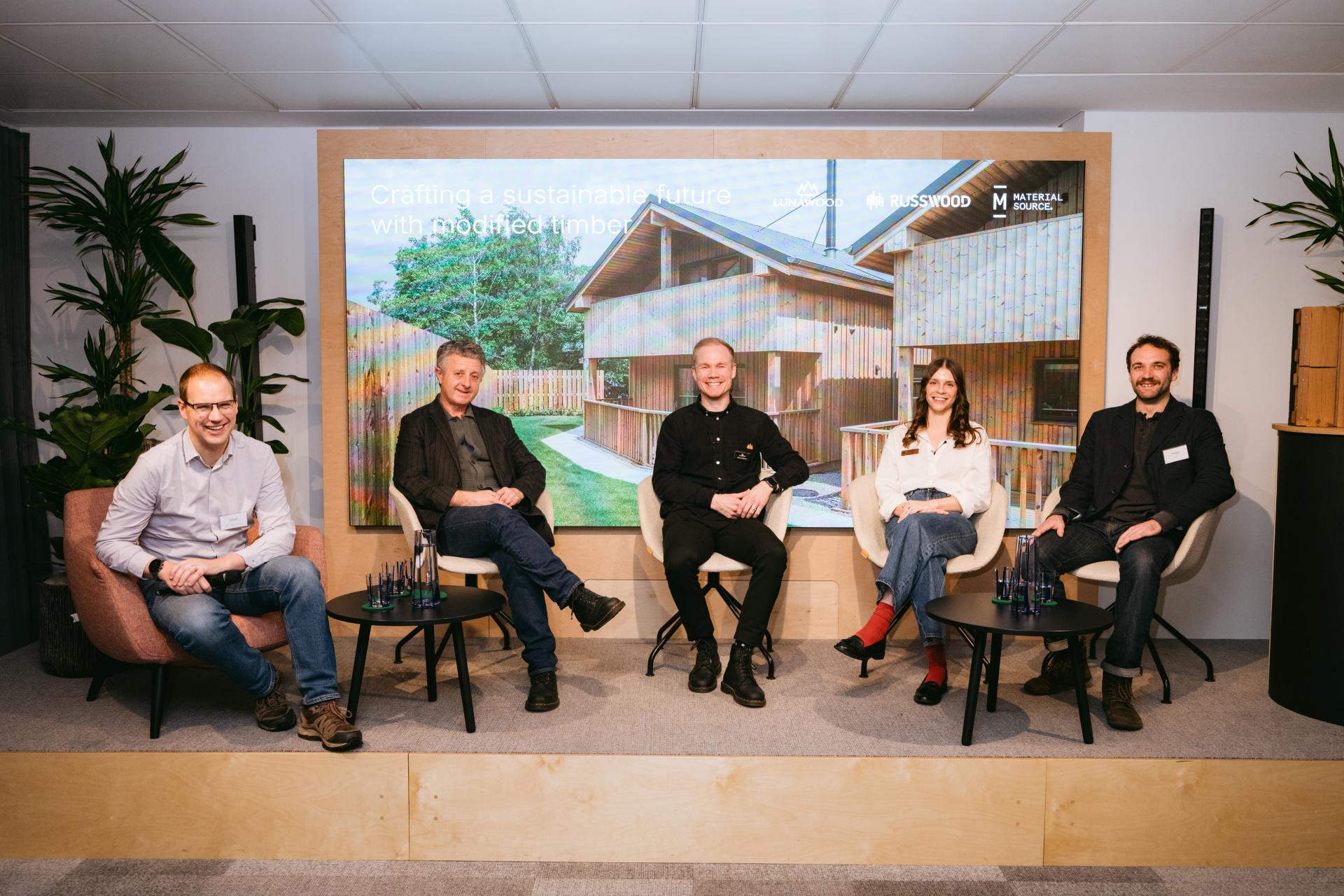 Russwood's Timber & Taste event explored how materiality can support Scotland’s transition to low carbon design.