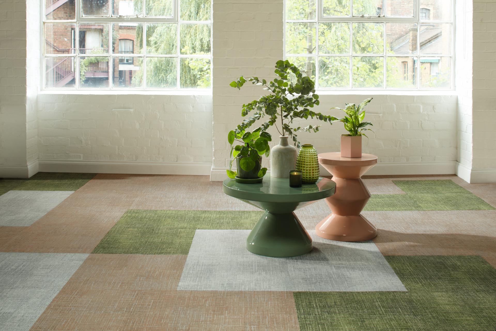Milliken allows designers to have fun with bold, colourful Pattern Play carpet tile collection. 