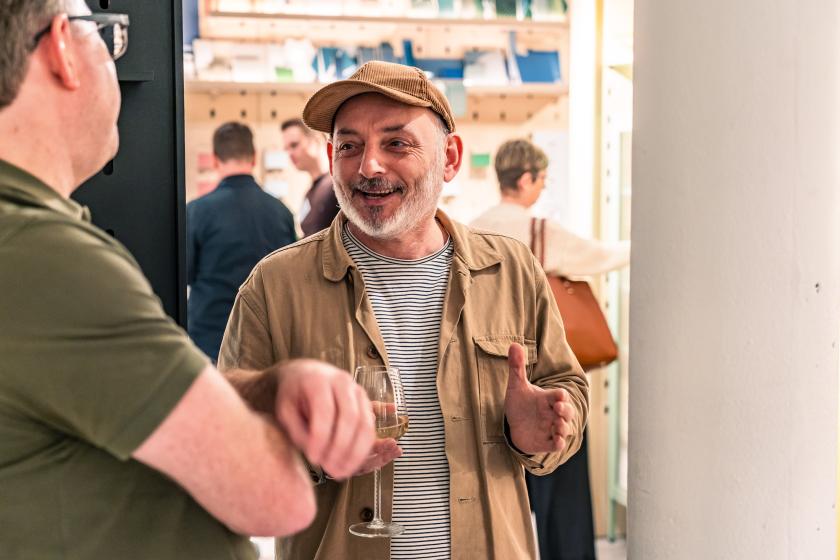 Jon Humphreys talks to Andrew Bissell at an event