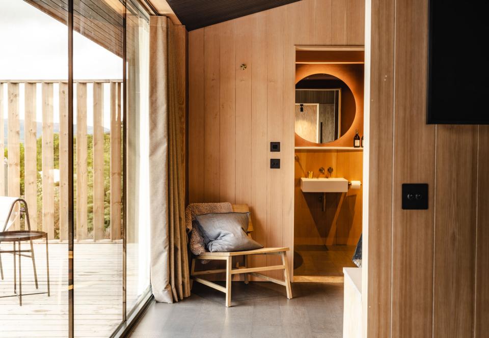 Corr Cabins crafts retreats reflective of Scotland's raw materials and rural landscape.
