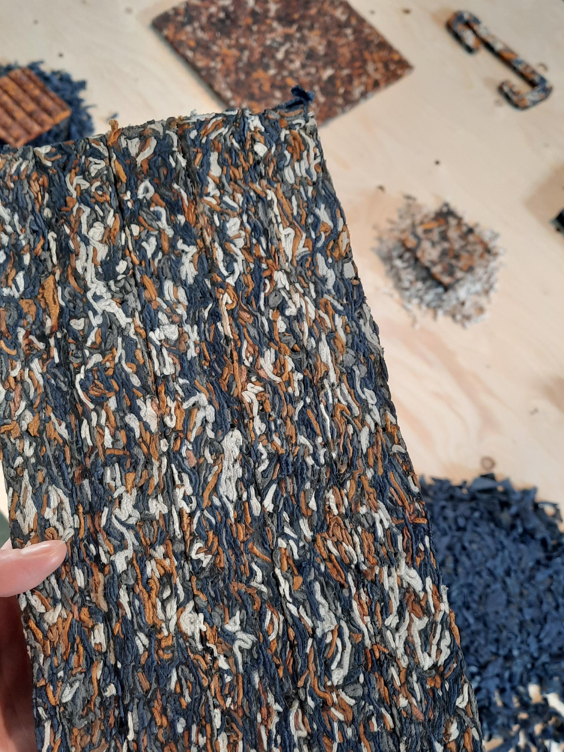 Textured bio-based material highlighting sustainable design principles showcased at Dutch Design Week 2022.