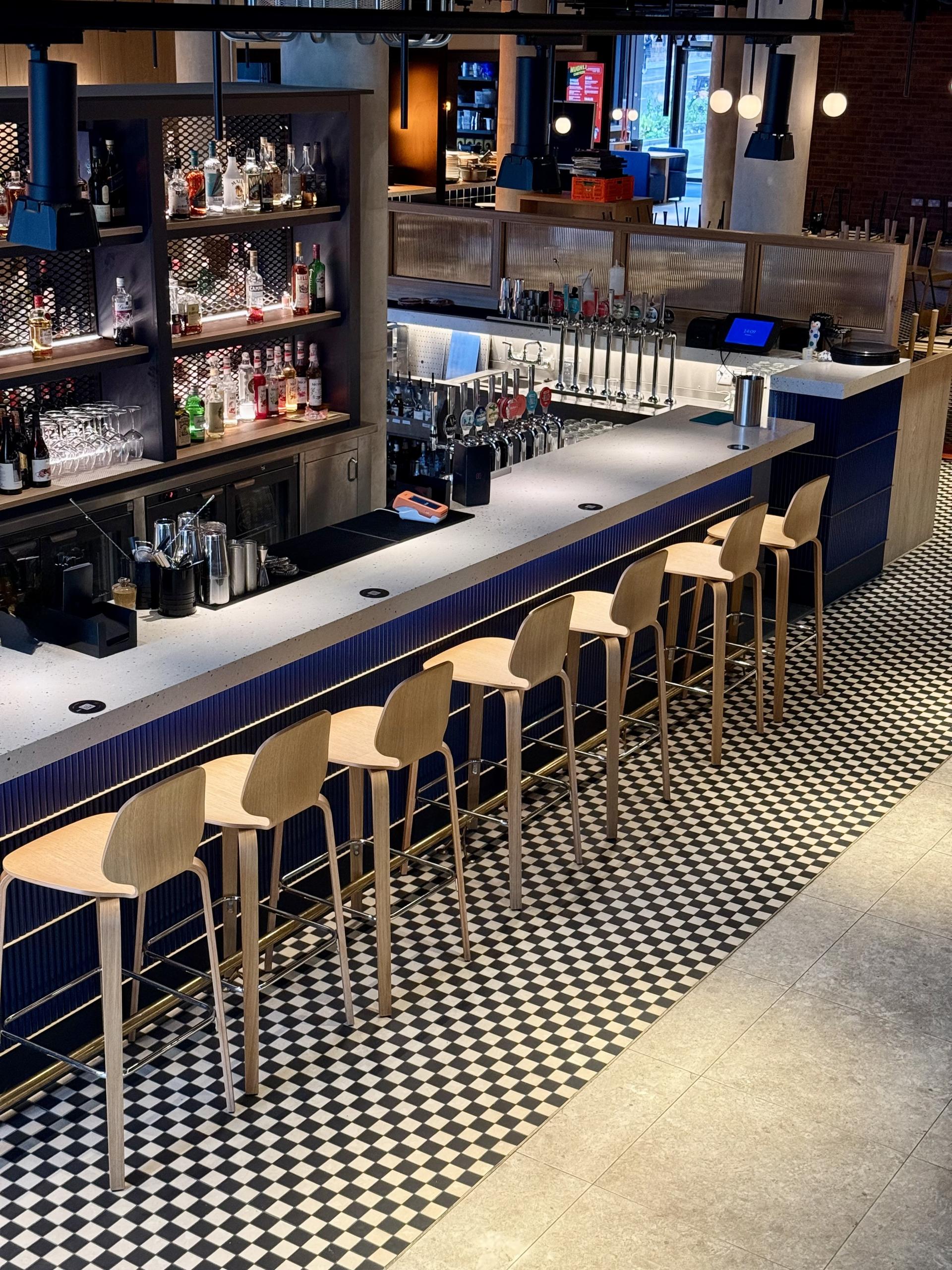 Vibrant tiles by Waxman Architectural feature at Vita Group's House of Social. 