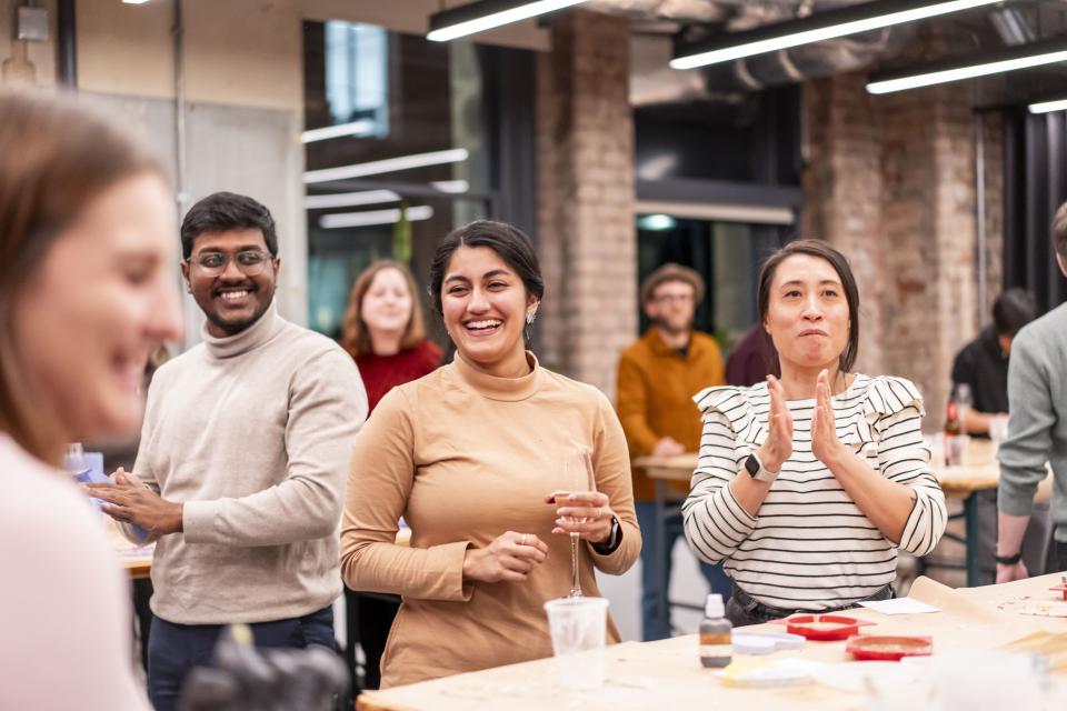 Celebrating creativity and collaboration at Material Source Studio, during the joyful community event in Manchester.