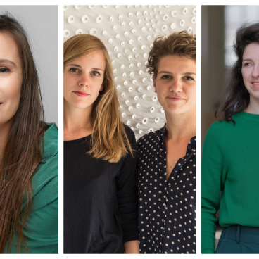 Portraits of design collective members highlighting biotechnologies in interiors and sensory experiences for restorative spaces.
