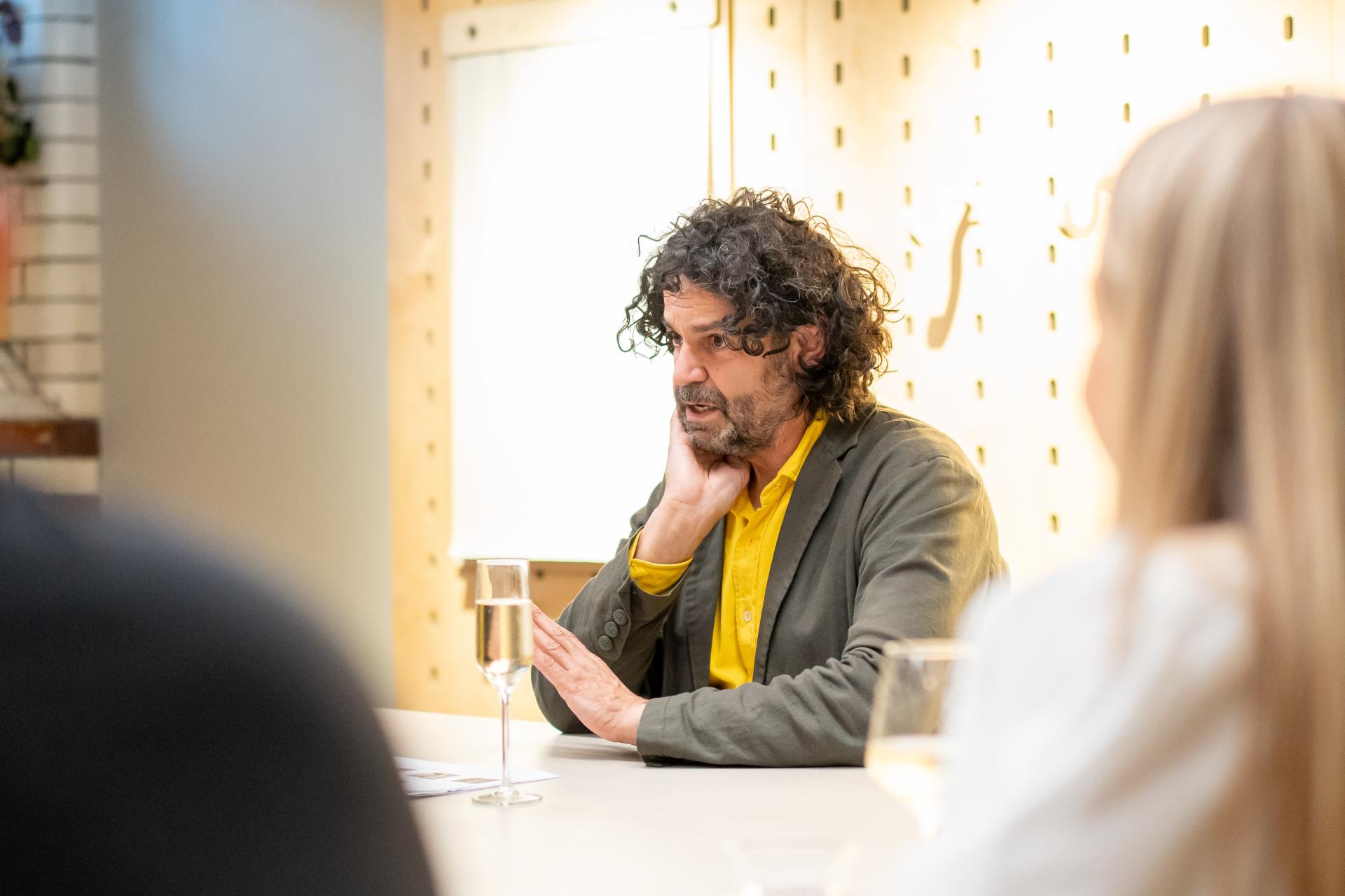 Conversation on EDI in a studio setting, with a focus on fostering culture and inclusivity among diverse participants.