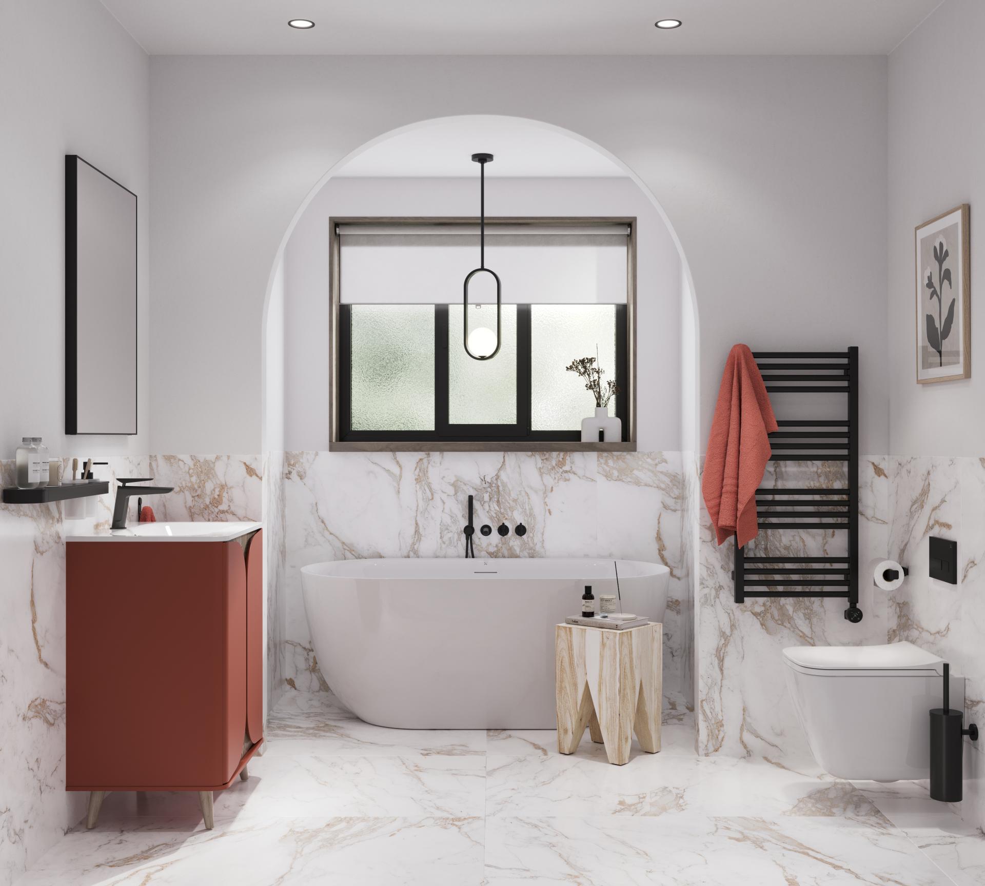 Discover Tambour: Crosswater's collection of fluted furniture for bathrooms.