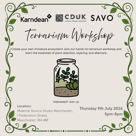 Create Your Own Closed Terrarium Workshop With Karndean, CDUK and Savo