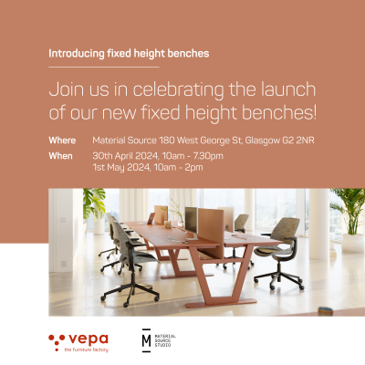 Fixed height benches launch with Vepa 