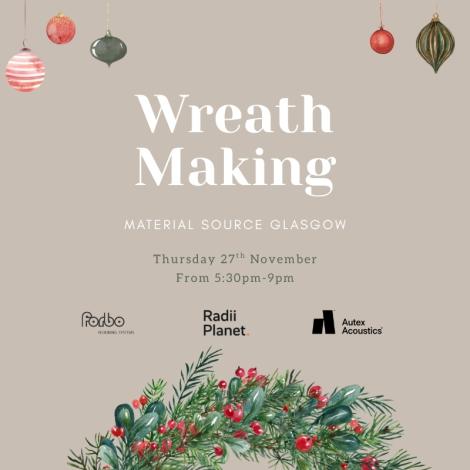 Wreath making with Forbo Flooring Systems, Radii Planet, Autex Acoustics