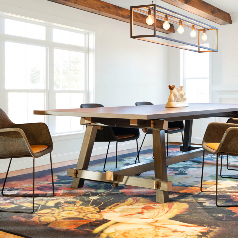 Timber Table with Felt Chairs 